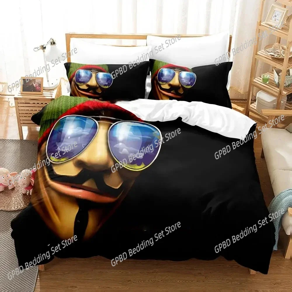 Personality Technology Anonymous Bedding Set Boys Girls Twin Queen Size Duvet Cover Pillowcase Bed Kids Adult Home Textileextile