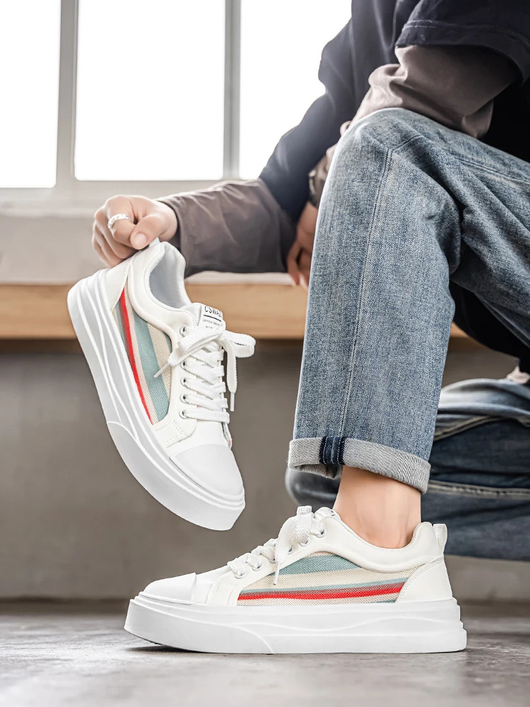 جديد الأزرق كاوبوي حذاء رجالي الراحة أحذية مفلكنة الرجال حذاء التزلج الدانتيل متابعة حذاء قماش الذكور سكيت أحذية رياضية #2