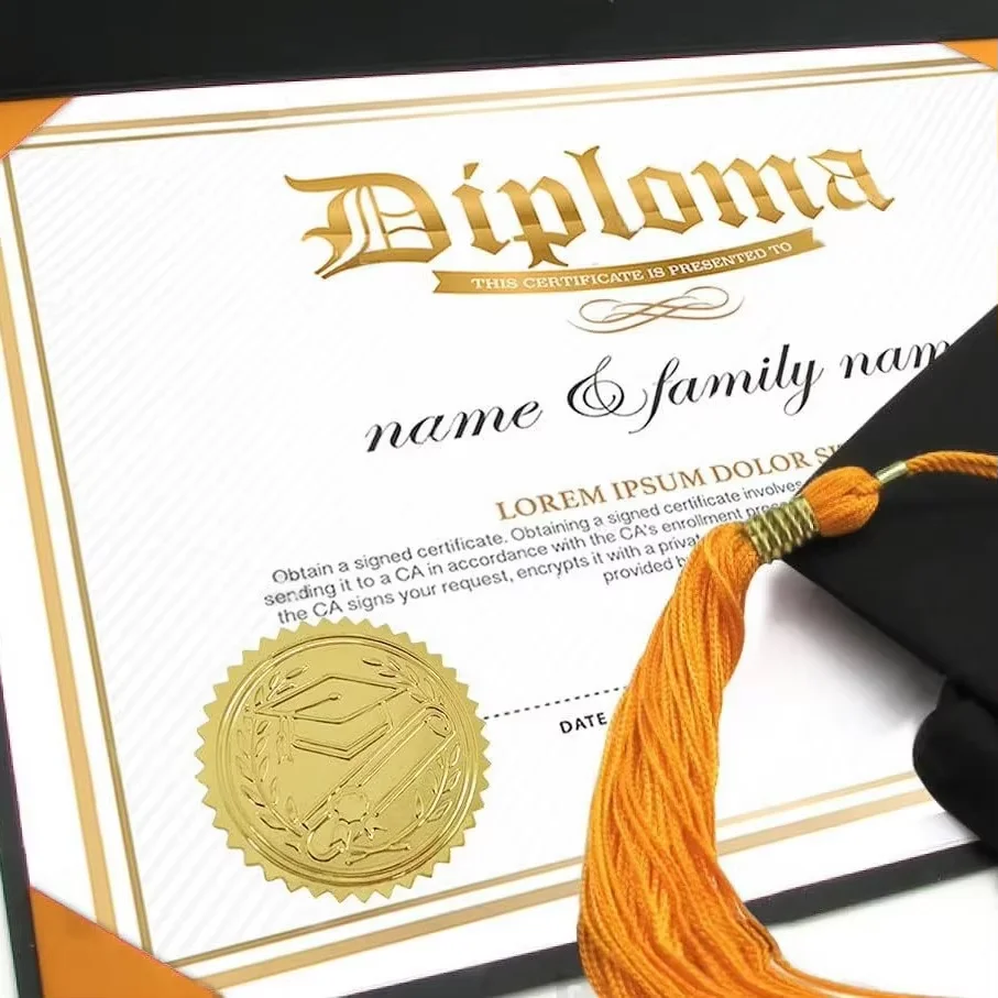 2 بوصة 120 قطعة الذهب احباط تنقش ذاتية اللصق التسمية المغلف لواصق الختم غطاء التخرج شهادة لواصق الختم #4