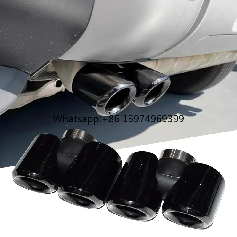 For 2020-2024 Land Rover Defender 90 110 130 Exhaust Pipes 2.0T 3.0T Stainless Steel Black Quad Muffler with Nozzle Modification