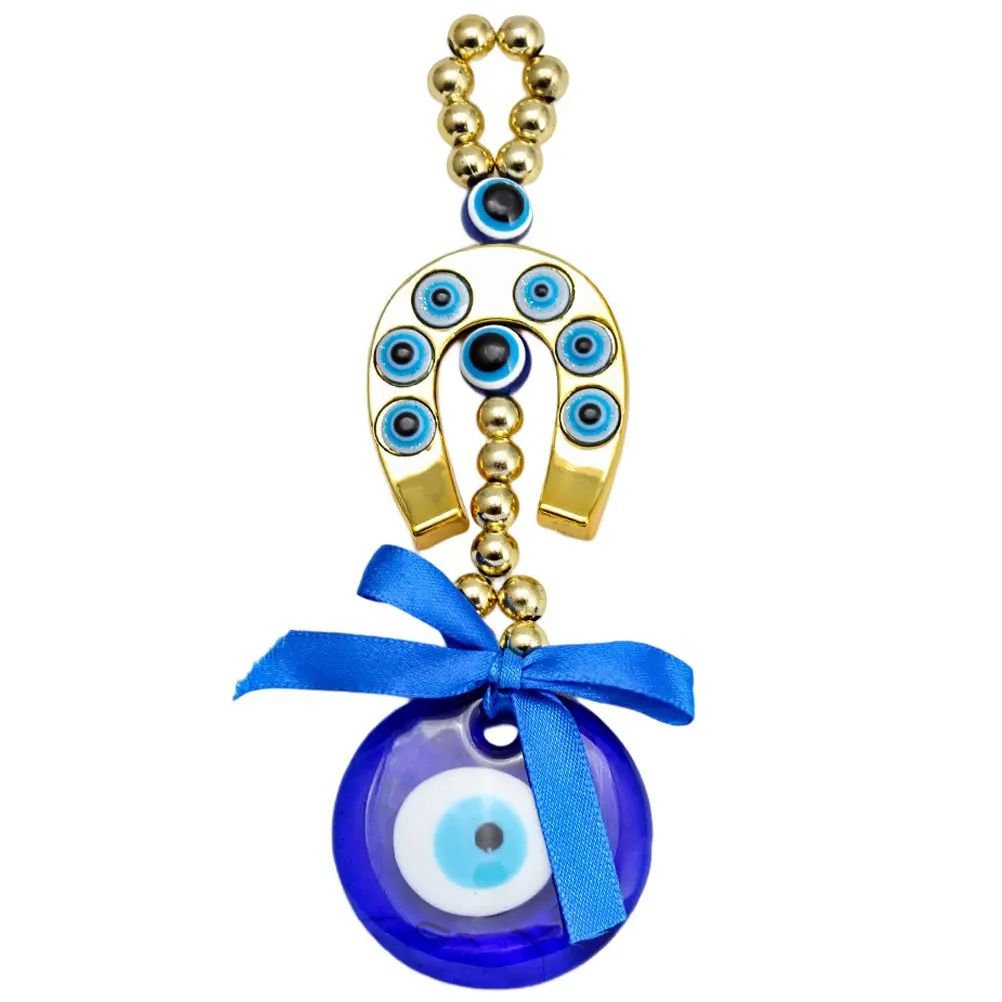 Evil Eye Car Charm Hanging Ornament Rearview Mirror Decor Turkish Style Glass Ornament Protection Blessing Decor