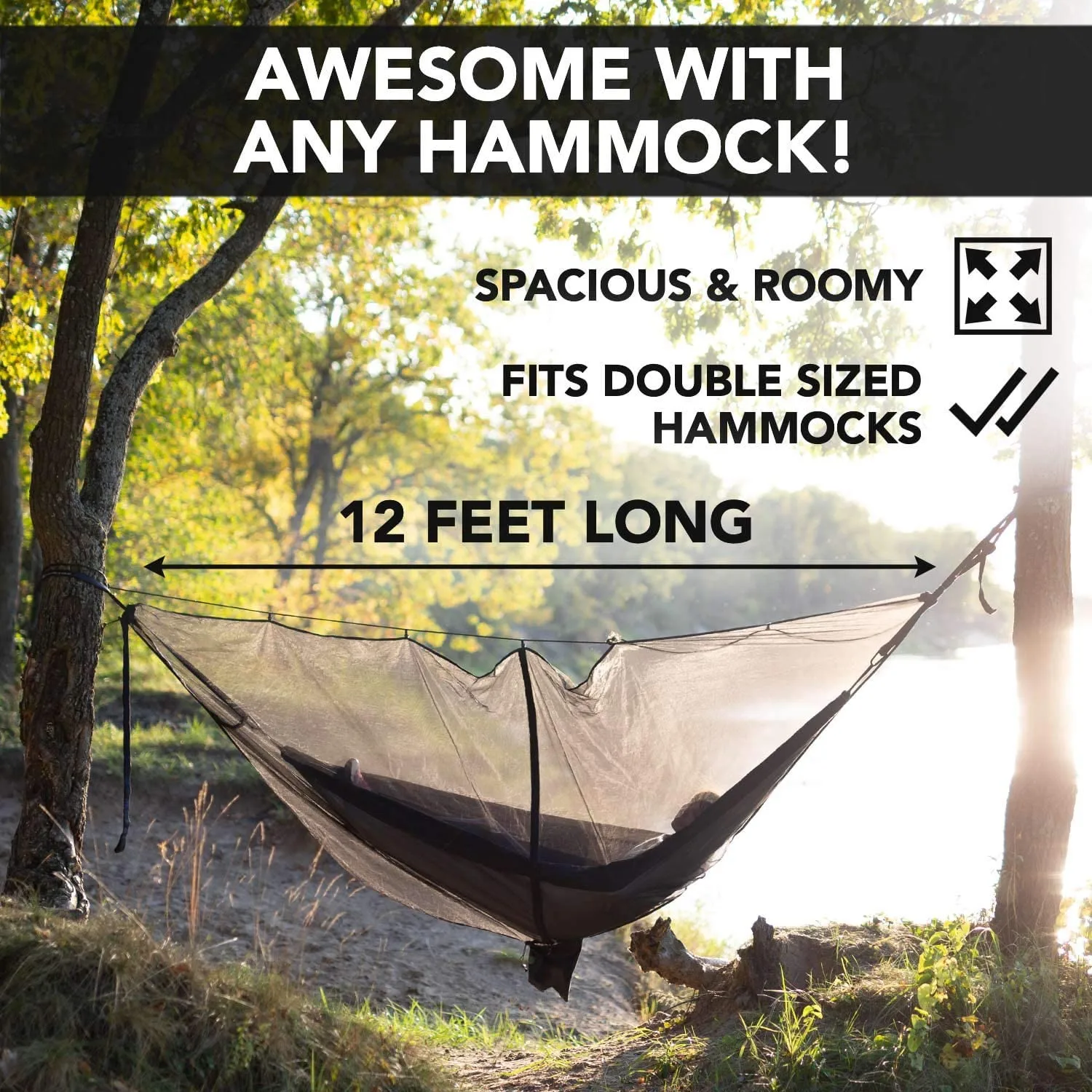 Outdoor Hammock Mosquito Net Bug Net with Carry Bag Portable Premium Quality for Sleeping Bag Hammock Bed Tent travel Aadventure