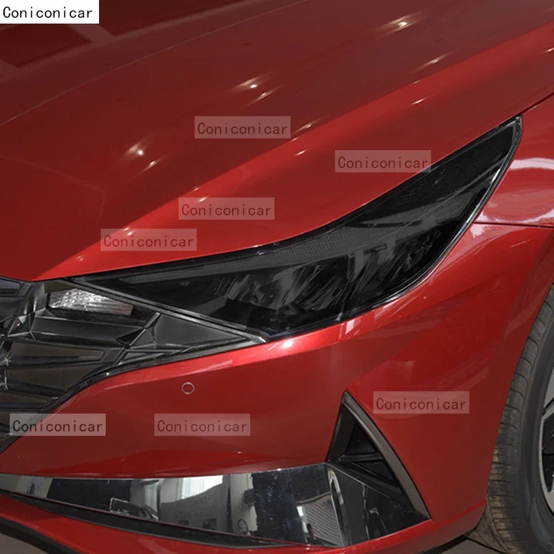 ملصق من البولي يوريثان لشركة هيونداي إلنترا N Line 2021-2022 سيارة العلوي طبقة رقيقة واقية الجبهة شفافة سوداء اكسسوارات PPF تجميل