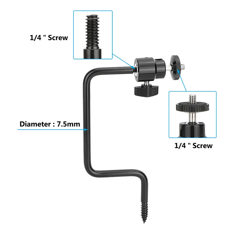 HDRIG Universal Trail Camera Holder Tree Mounting Bracket 1/4 inch Security Camera Screw Holder Stick Camera Stand