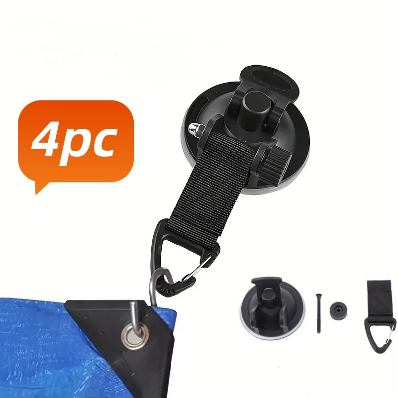 

4Pcs Awning Car Suction Cup Anchor Securing Hook Universal Tie Down Camping Tarp As Side Outdoor Vans Motorhomes Car Accessories