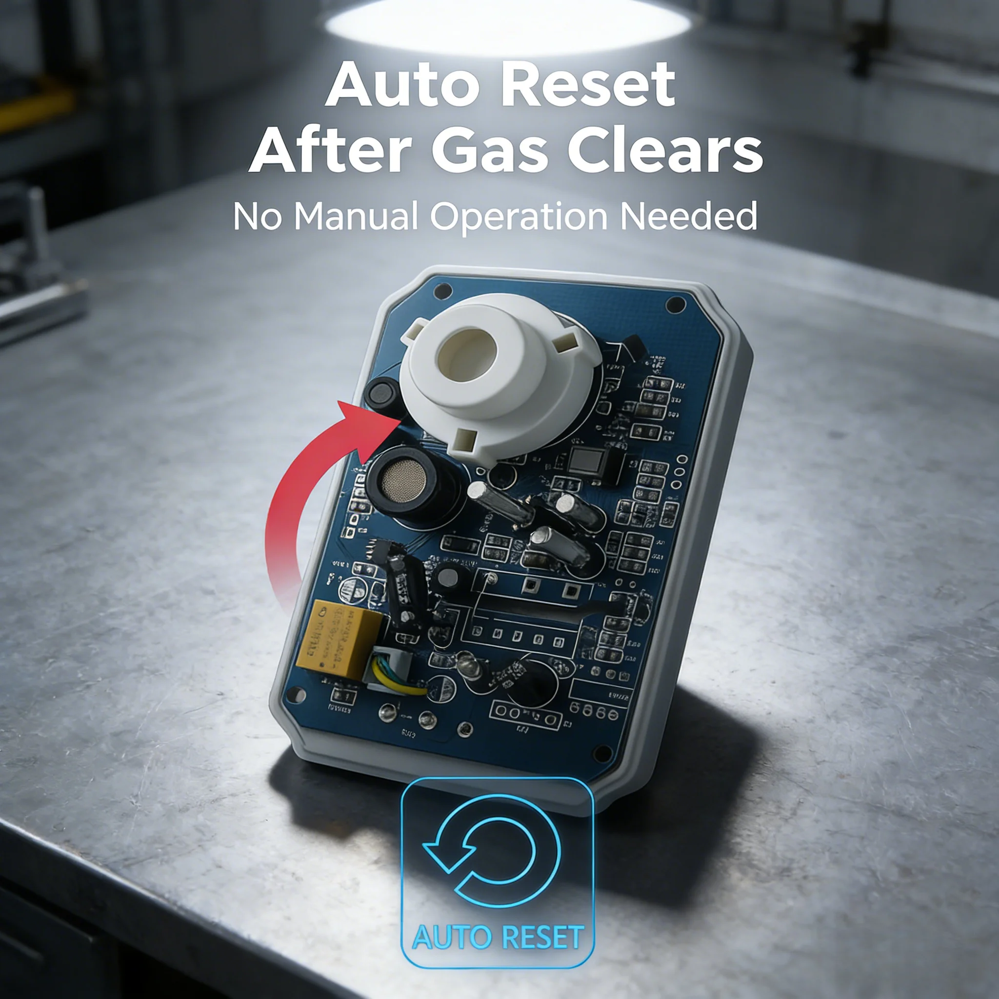 Auto Fault Check Gas Detector, 12V High Stability Smart Valve & Fan Linkage Gas Leak Alarm with 85dB Sound