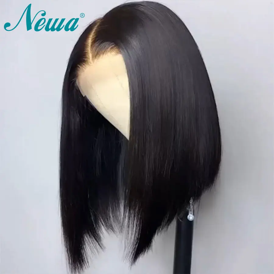 

Newa Short Bob Straight Wig Human Hair Lace Front Wigs For Women 13x6 Hd Transparent Lace Frontal Wig Glueless Wig Ready To Wear