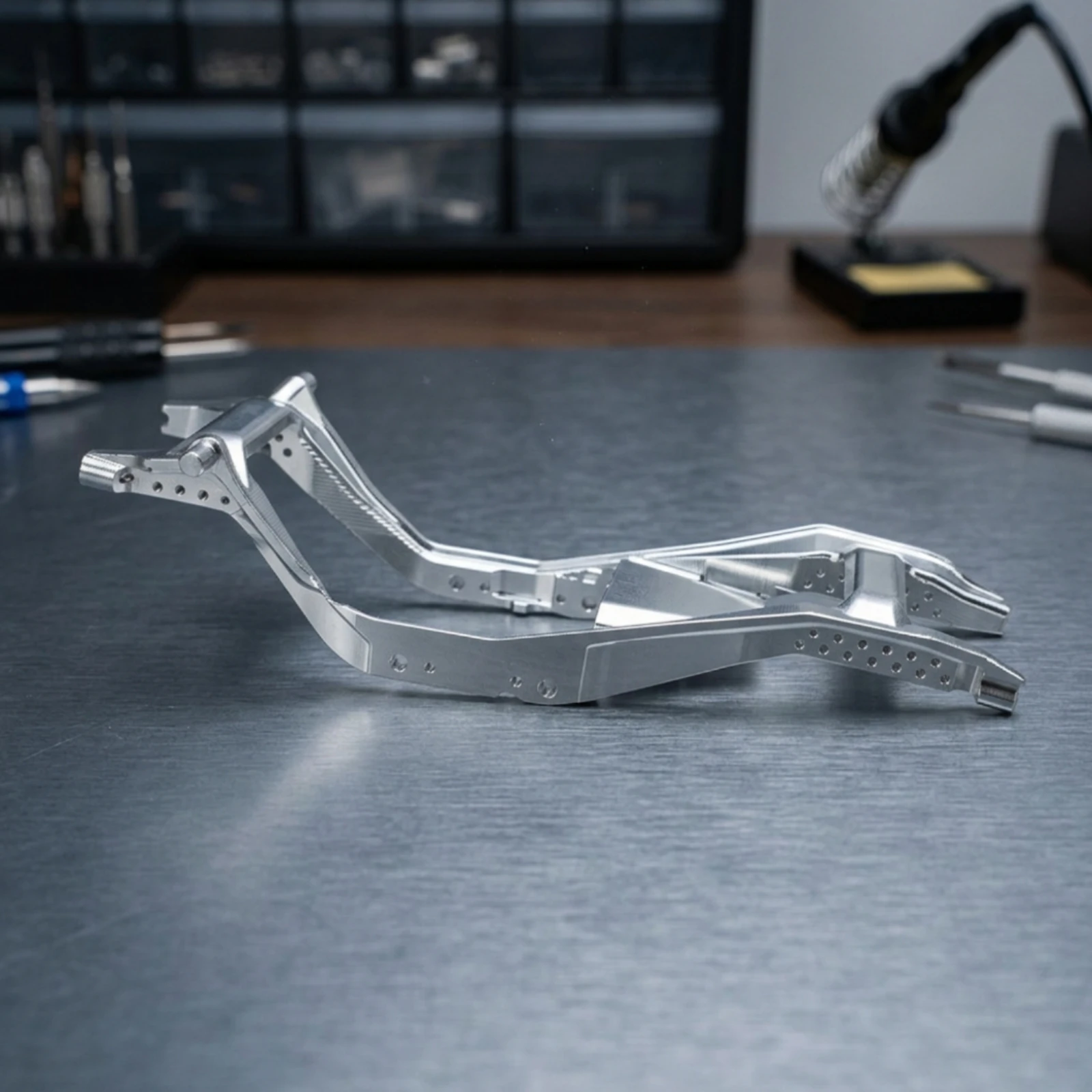 RC Crawler Chassis Frame Kit Metal RC Crawler Chassis Kit Vehicle Parts Compatible Low Center of Mass Distribution for Hobbyists
