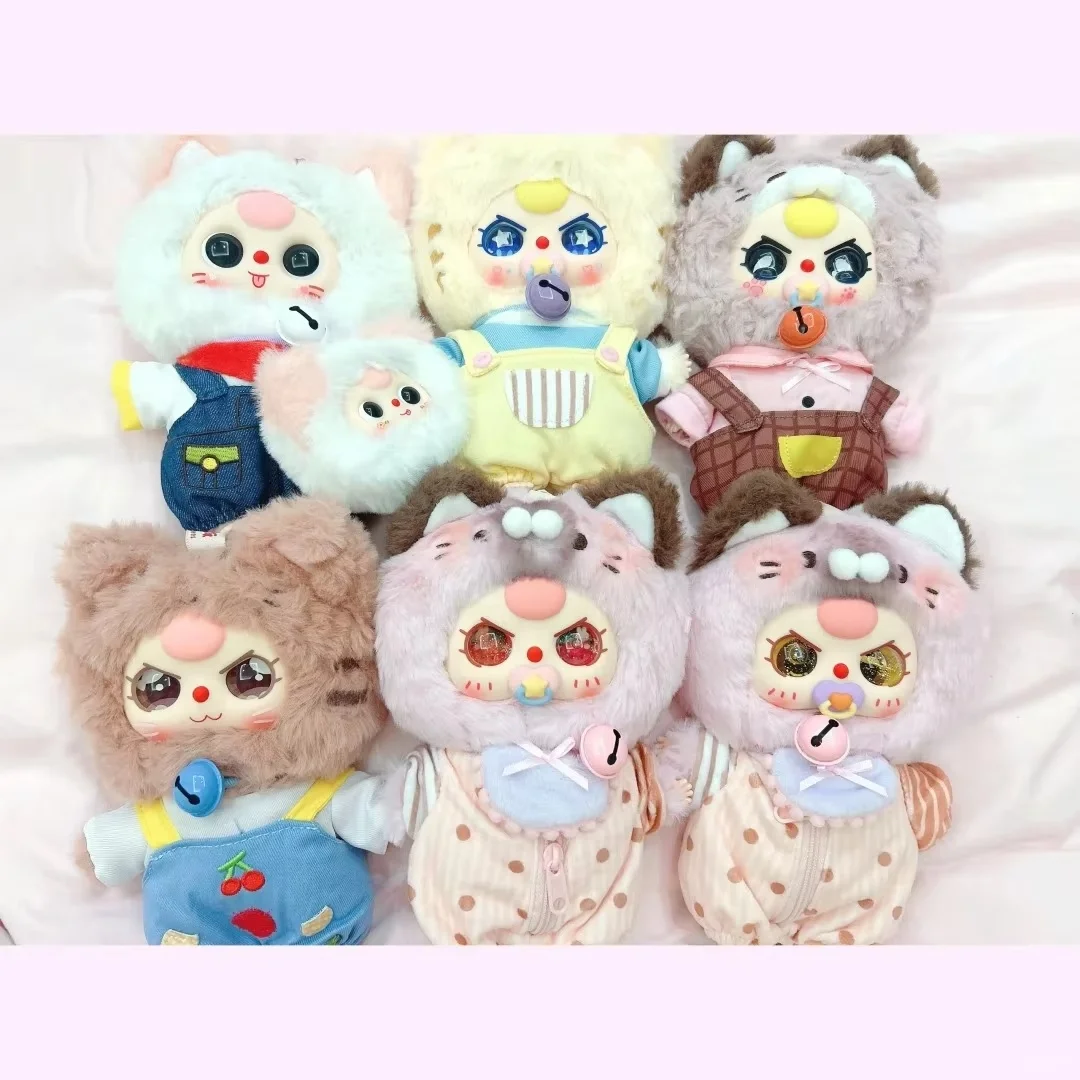 

New Baby Three Cat Wardrobe Series Plush Blind Box Vinyl Doll Cute Fortune Cat Cartoon Figure Collectible Pendant Doll Girl Gift