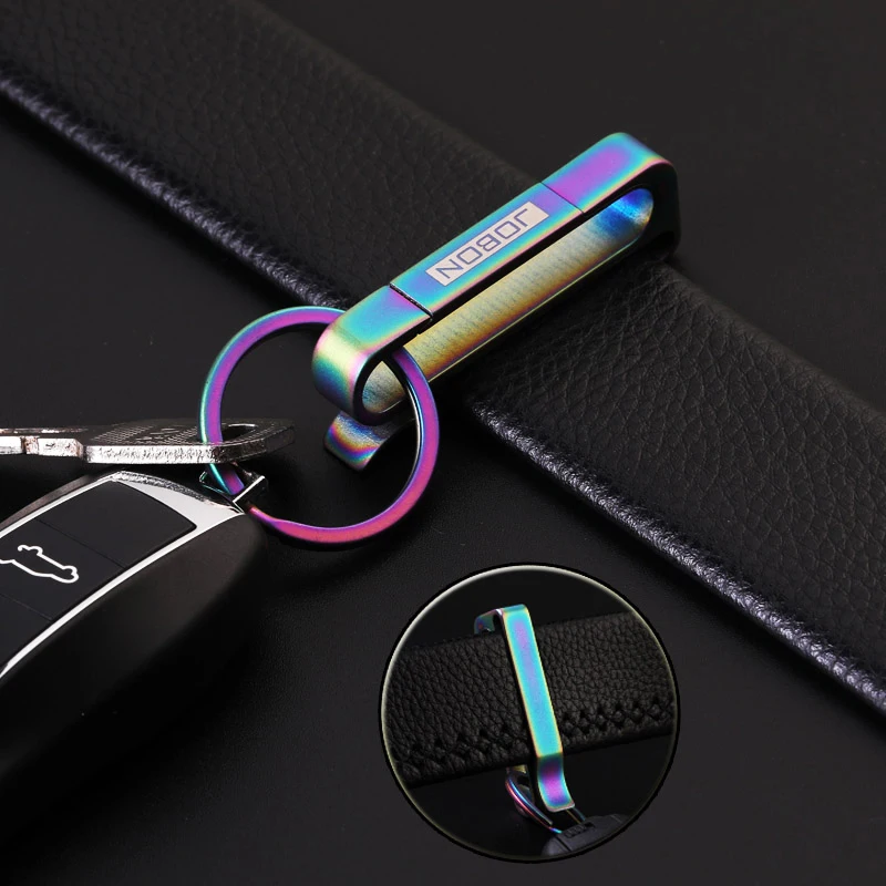 Titanium Colorful Keychain Car Belt Clip Key Chain Waist Hanging Buckle Carbine Lightweight EDC Key Holder for Father's Day Gift