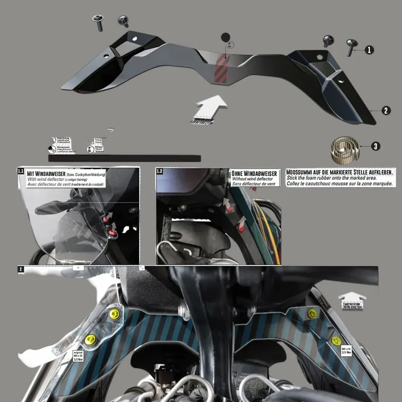 For BMW R1300GS R1300 GS R 1300 GS 2023 2024 2025 Motorcycle Accessories Cockpit Panel Fairing Fork Shield Updraft Deflector
