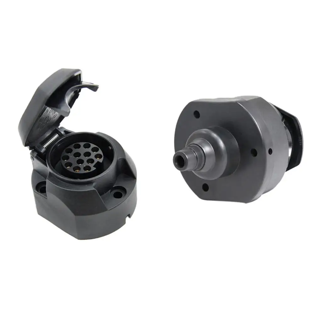 

13 Pin RV Trailer Connector Dust Resistant Signal Light Socket Plastic Plug for Towing Hitch Utility