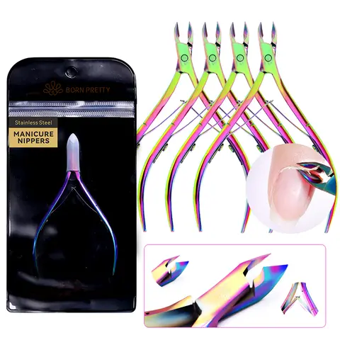 BORN PRETTY Nail Cuticle Scissor Rainbow Dead Skin Remover Edge Cuticle Nipper Clipper Nail Tool Pedicure Manicure Nail Cutter