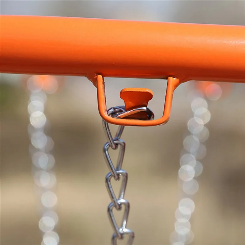 B93B-2X Sport ijzeren ketting basketbalnet buiten 12-lussen standaard heavy-duty basketbaldoel vervangingsnet, zilver