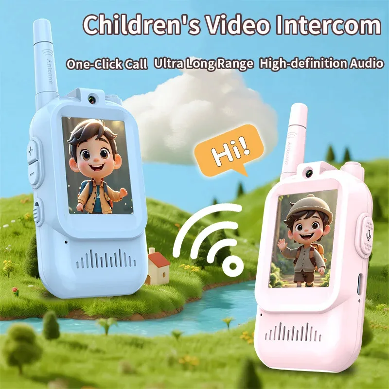 Kids Video Walkie Talkie with 2" HD Screen  One-Click HD Call Intercom For Children Gadgets Technology Gift