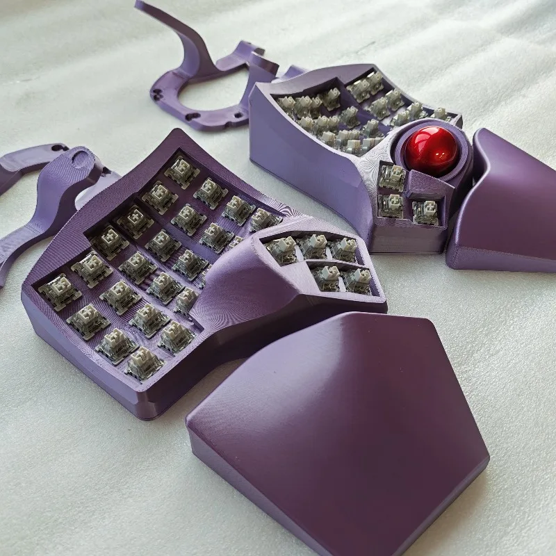 Charybdis MK2 Split Keyboard Custom Metal Purple3D Printing PLAwired/ Wireless Hotswap Bluetooth Accessory QMK/ZMK Gamer Teclado
