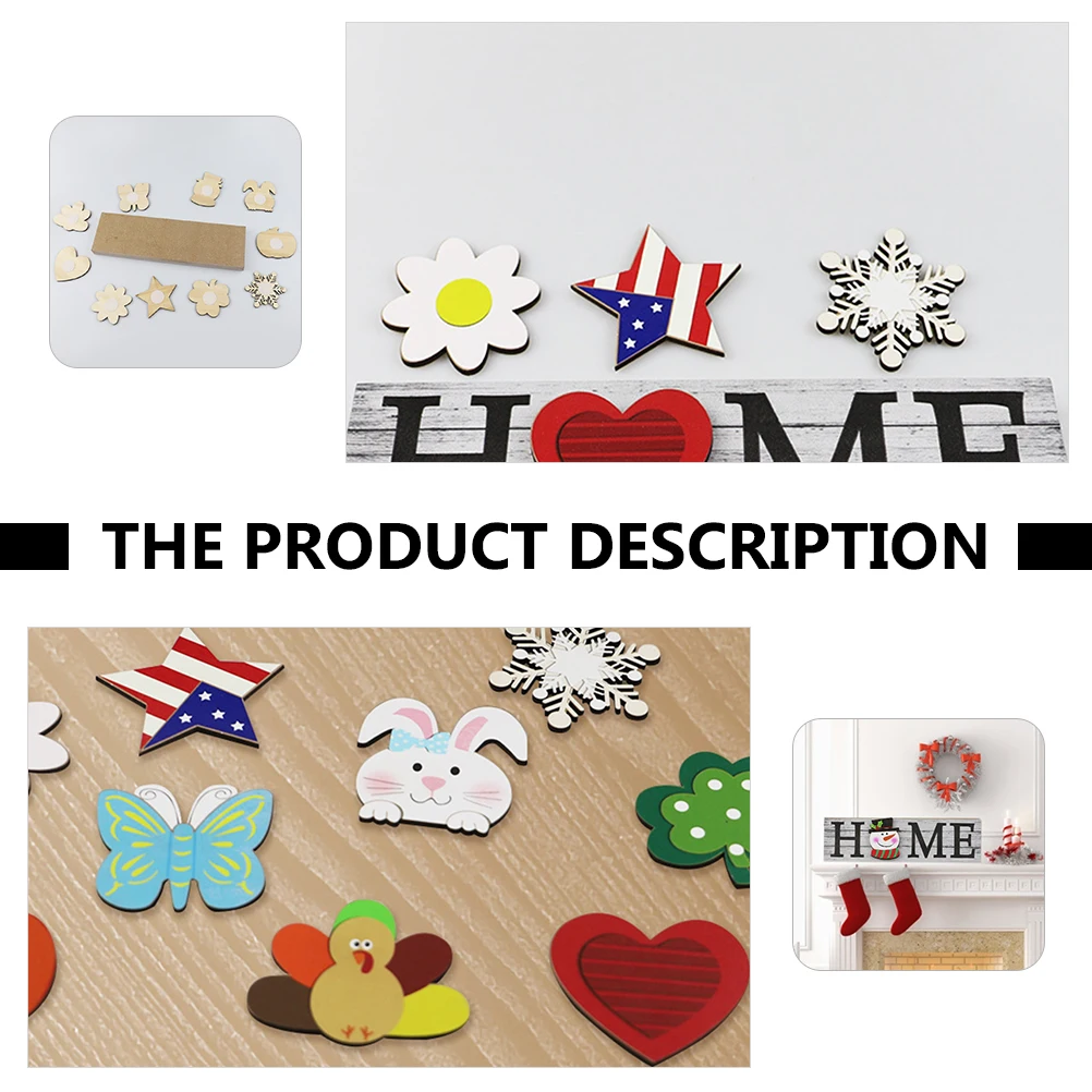 

Xmas Wooden Craft Wooden Ornament Classic Xmas Decors Halloween Elements Ornament Party Decor Props