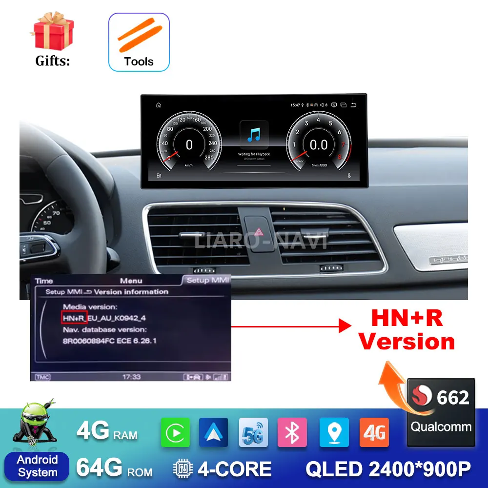 Draadloze Carplay 4G Android 16 voor Audi Q3 2013 - 2018 GPS Navigatie Auto Video Multimedia Speler WiFi BT DSP Stereo Auto Gereedschap