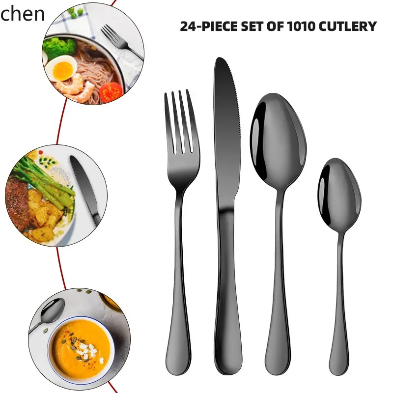 stainless steel cutlery set - hotel & home use, western cuisine, steak knives, forks, dessert spoons, dinnerware set