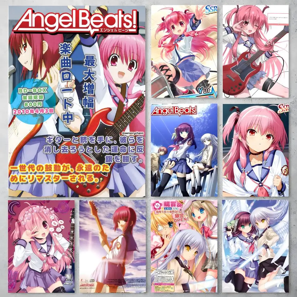 Anime Angel Beats! Poster Poster Stickers Painting Mural HD Wall Decals for Bedroom Living Room Home Self-Adhesive