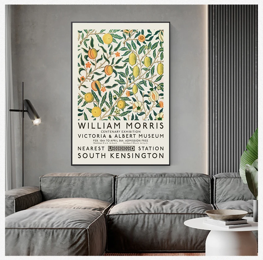 Museum Exhibition Poster London Underground Art Nouveau Painting Wall Decor William Morris Canvas Print The Victoria and Albert