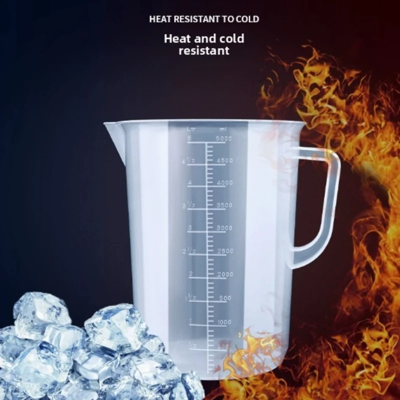 Large capacity mixing cup, tea barrel, graduated measuring pot 1000ml/5000ml transparent measuring cup commercial baking beaker