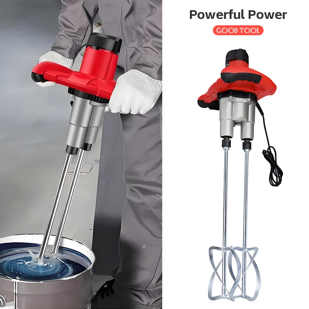 

Электрический миксер для бетона 2500 Вт, мощный станок для штукатурки с двойной головкой для цемента, инструмент для штукатурки, шпаклевка, смеситель для порошкового покрытия