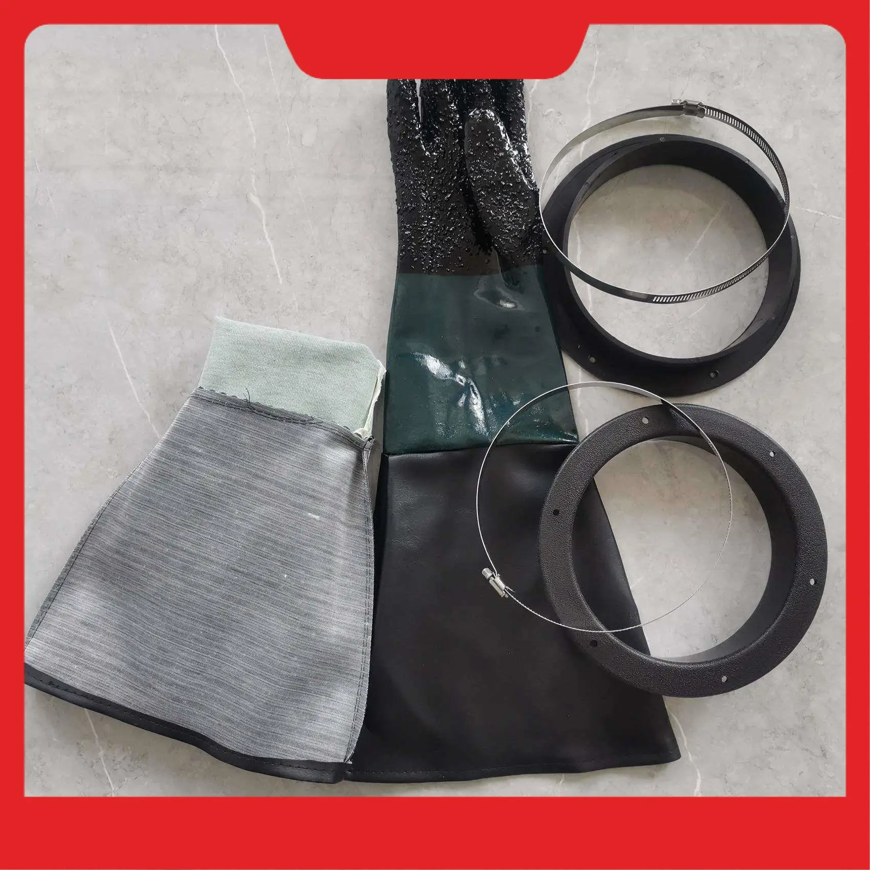 

Sandblasting Gloves Sand Blaster Parts Blasting Gloves With O Rings For Sandblast Cabinet Sandblasting Gloves 23.6 Inch-N38R