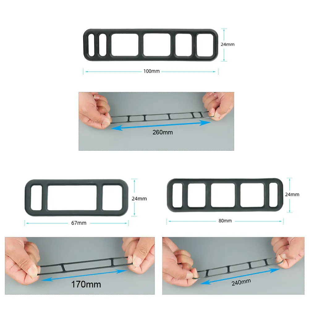 Supporto per cinghie in Silicone da 4 pezzi per manubrio della bici reggisella per casco luce per bicicletta telecomando accessori per elastici per montaggio a campana