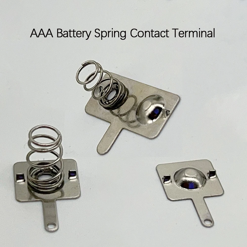 20 Set AAA Battery Spring Contact Terminal Positive Negative PCB Mount Battery Spring Clip Battery Holder Metal Contact Plate