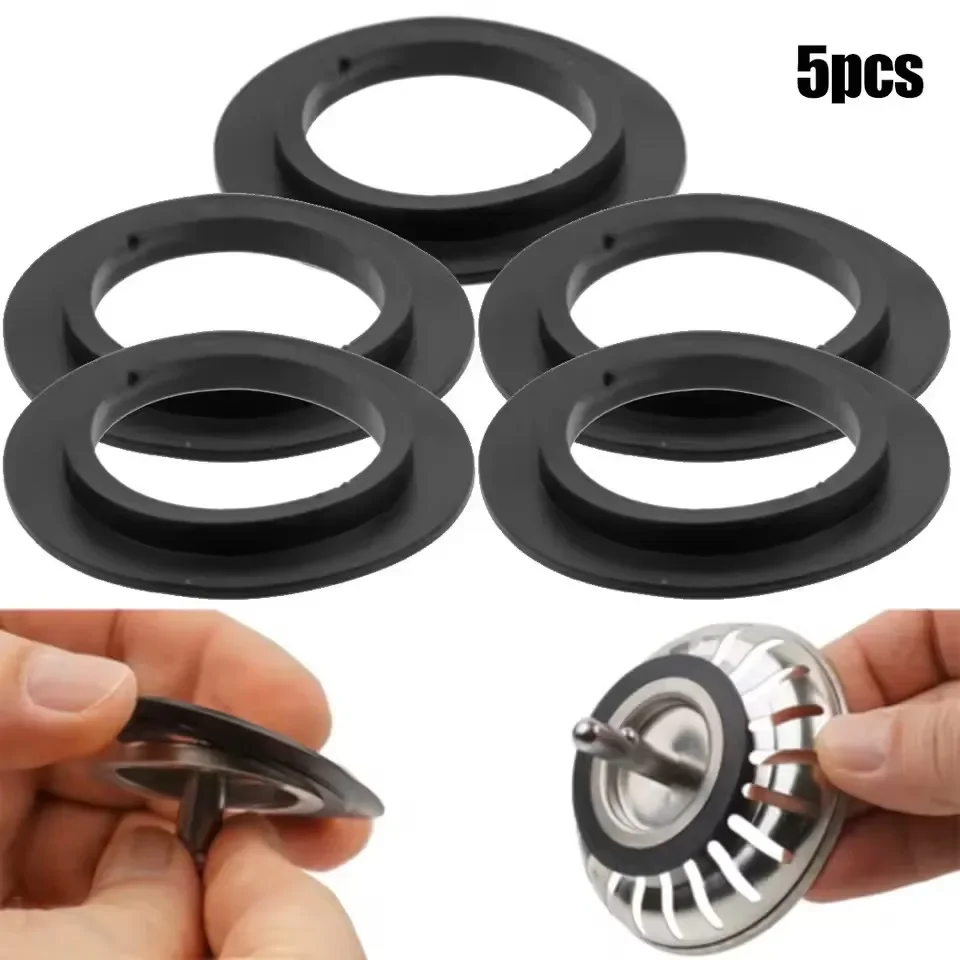 5pcs Rubber Seal Washer Gasket For Basket Strainer Plug For Kitchen Bathroom Sink Drain Seal Gasket