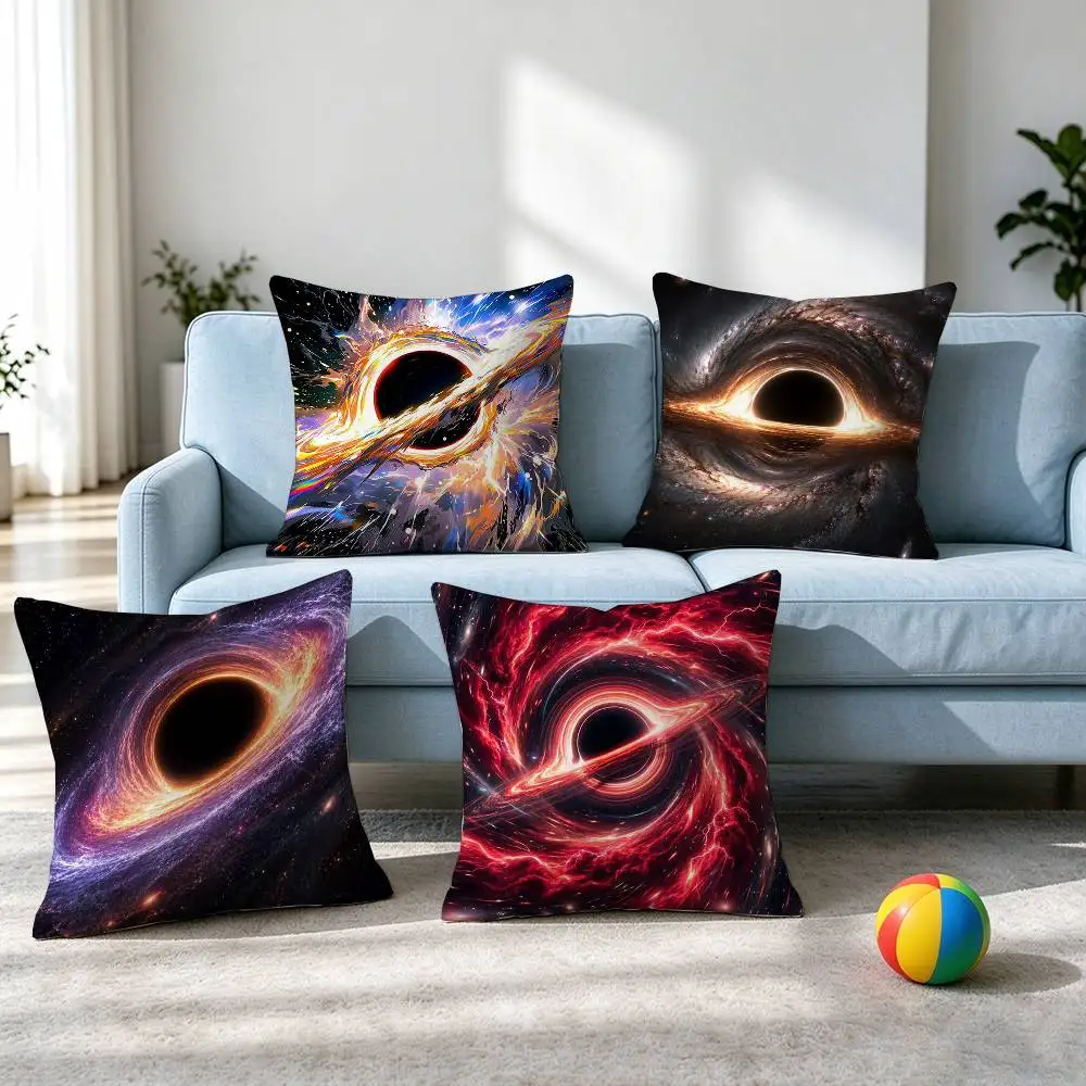 C-Cosmic Black-Hole  Square Double-Sided printed Pillow Case Bedroom Bedside Pillow Sofa Cushion Cover Gift