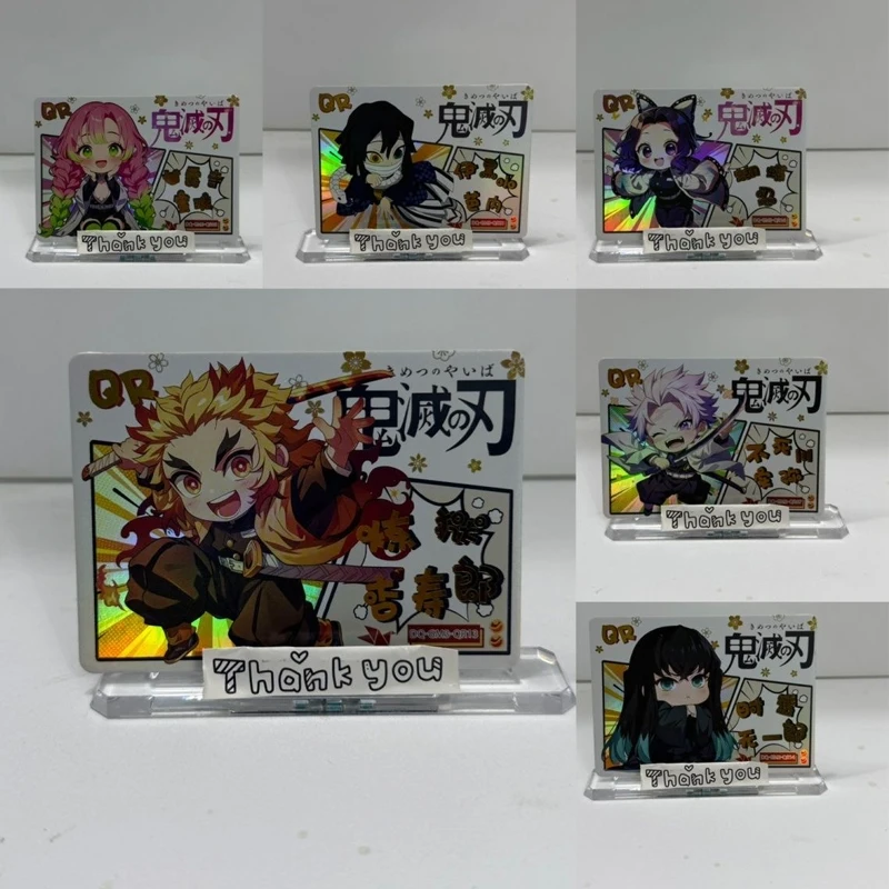 

Аниме Demon Slayer QR карты Kochou Shinobu Agatsuma Zenitsu Kanroji Mitsuri коллекционные карты подарки на день рождения детские игрушки