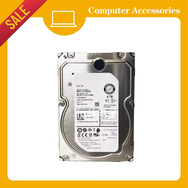 

For DELL 05JH5X ST4000NM0295 5JH5X 4T SAS 12G 7.2K 3.5 Server Hard Disk