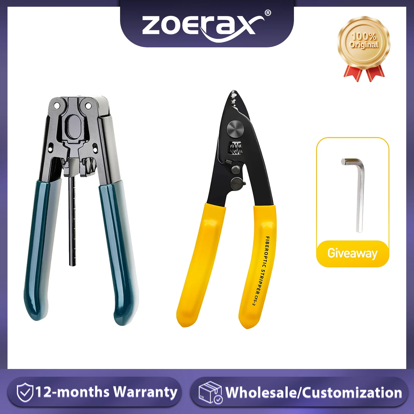 

ZoeRax Fiber Stripping Tool Kit - CFS-3 Series Precision Fiber Stripper Pliers and Optical Cable Stripper for FTTH Maintenance