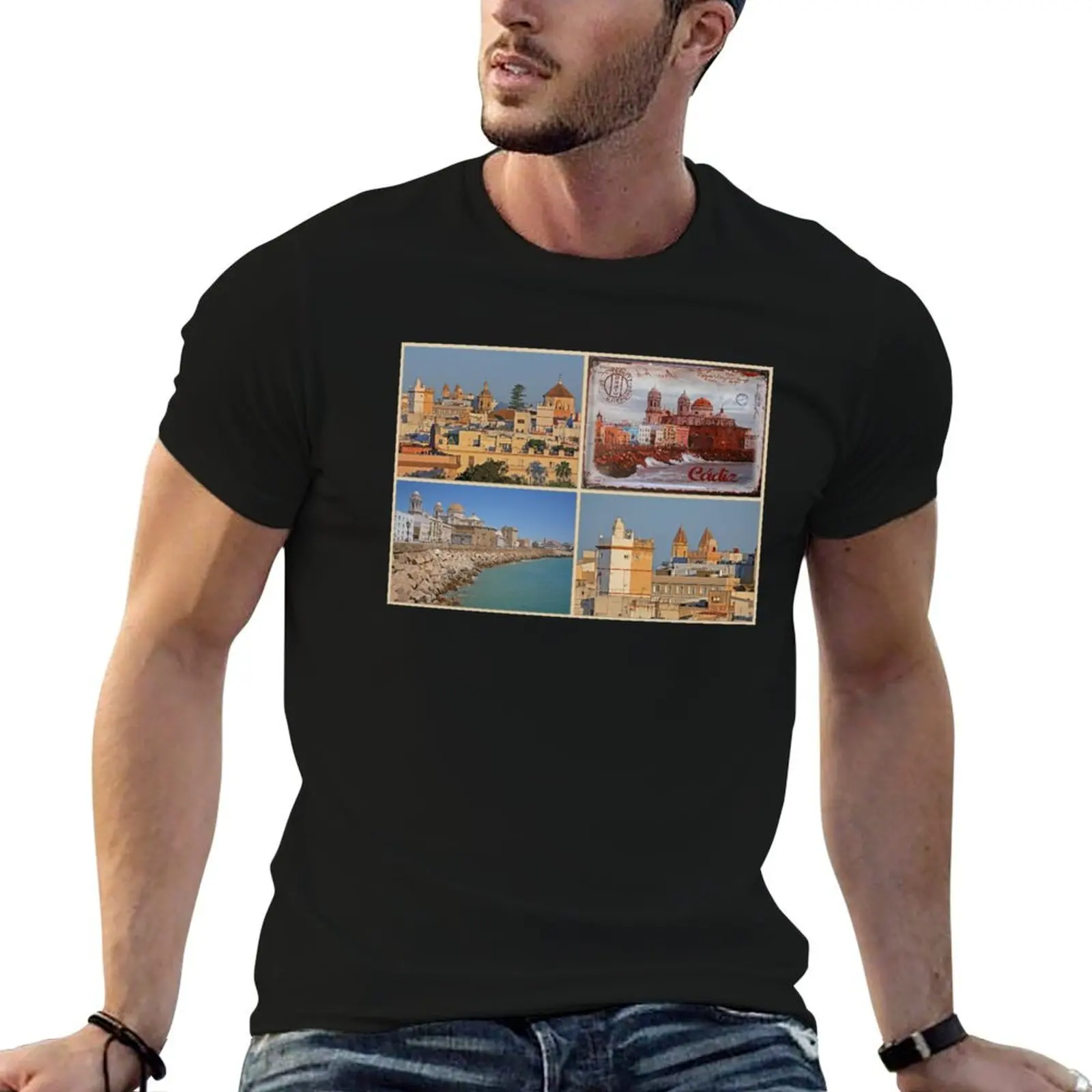 City of Cadiz, Andalucia, Spain T-Shirt tees blacks slim fit t shirts for men