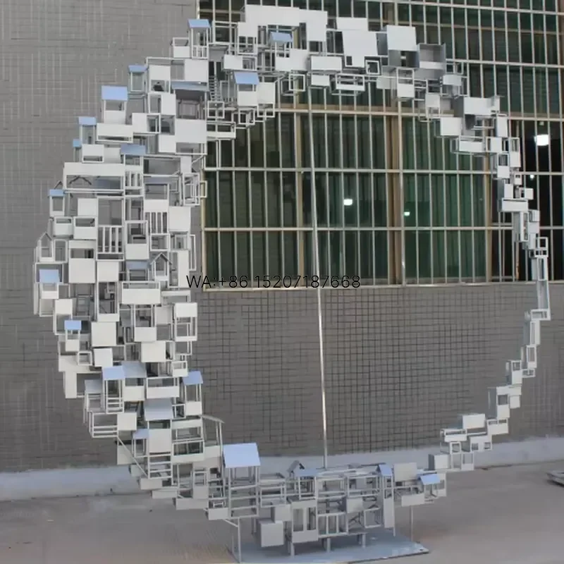 Wmwmnu Custom Metal Art Architecture Statue Stainless Steel Moon Sculpture for Outdoor Decoration