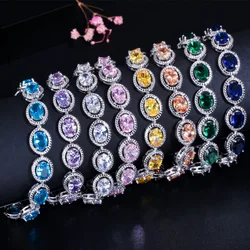 FUIHETYS Trendy Bracelet 925 Silver Jewelry with Citrine Gemstone Hand Accessories for Women Wedding Party Bridal Birthday Gift