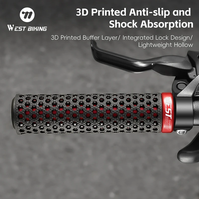 

3D Printed Bicycle Handlebar Cover MTB Shock Absorber Integrated Handle Locking Grip Breathable Mountain Bike Grip Mtb Grips