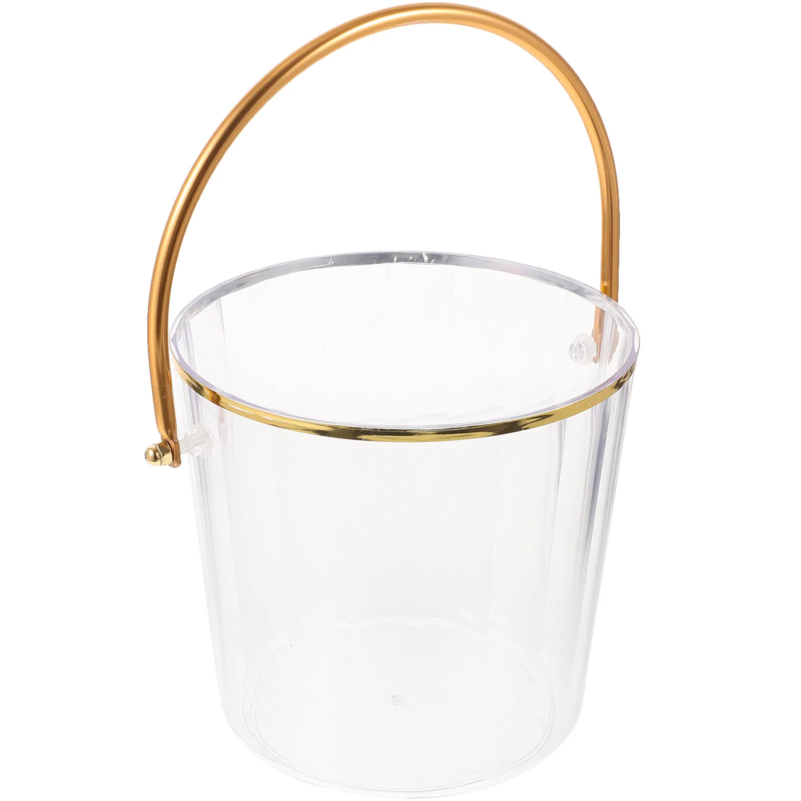 

Transparent Plastic Ice Bucket with Stable Handle Portable Reusable Ice Container Multi-Function Bar Beverage Cooler for Parties