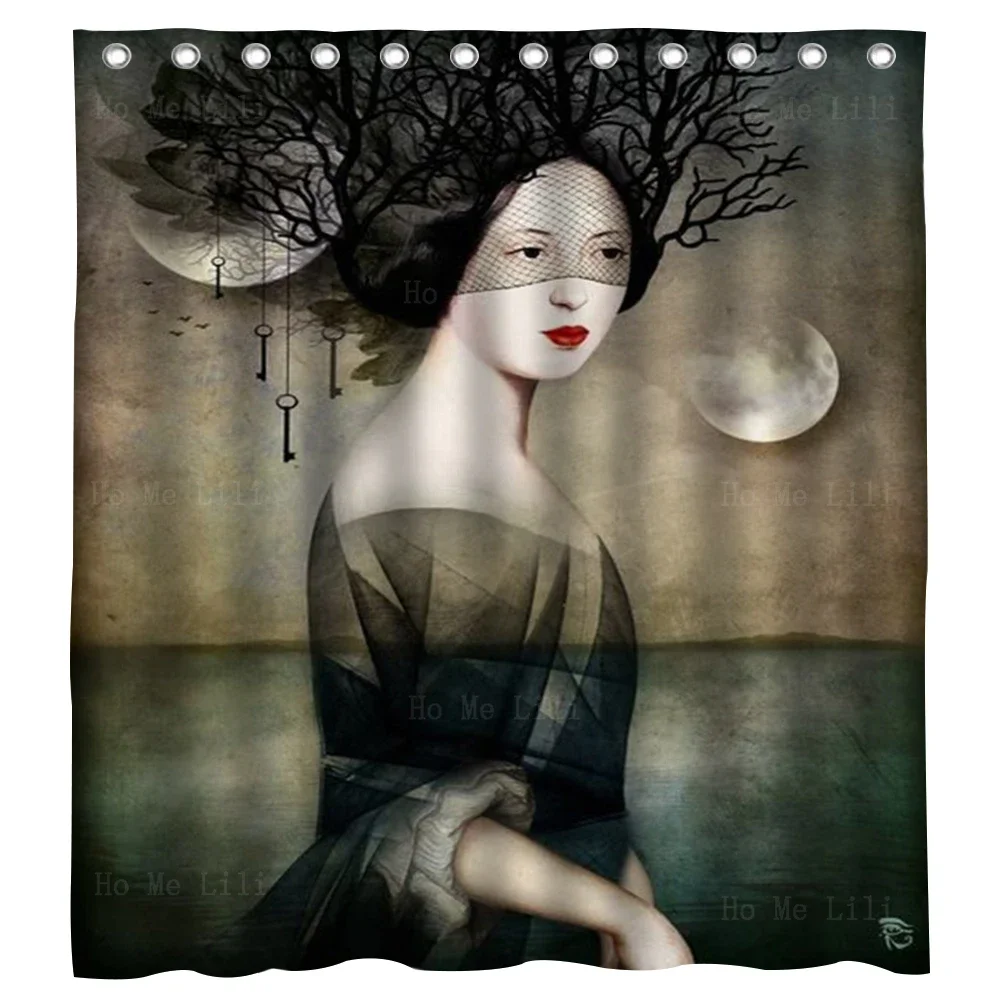 Fantasy Surrealism Kingdom Of Clouds Wonderland Night Sense Moon Creativity Shower Curtain By Ho Me Lili For Bathroom Decor