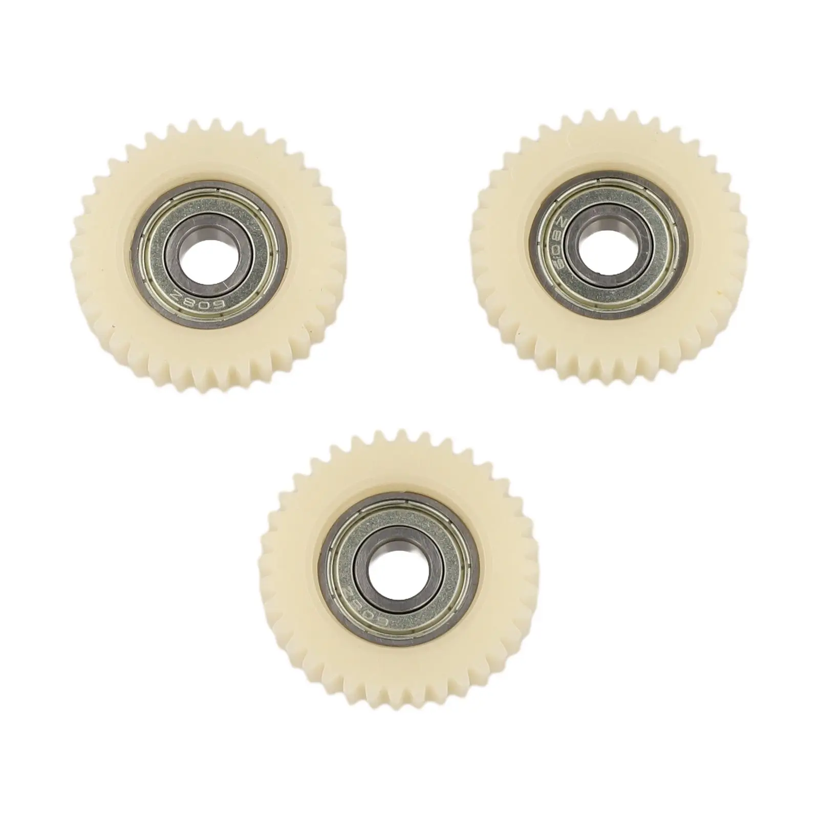 3 Buah Gigi dengan Bantalan 36 Gigi Nilon Putih 38*38*12Mm Bantalan Diameter Dalam 8Mm Aksesori Sepeda Listrik untuk Motor Bafang