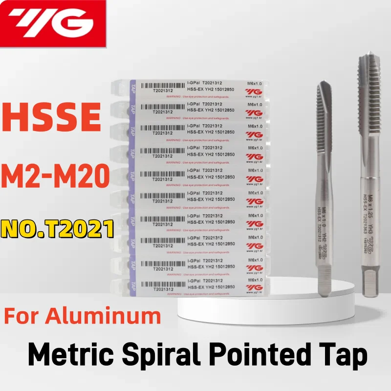 

1PCS Korea YG JIS HSSE T2021 Spiral Pointed Tap Metric M2M3M4M5M6M8M10M12M16-M20 Machine Tap Screw Special For Aluminum specific