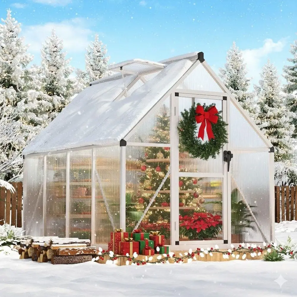 

Наружная запираемая дверь и регулируемая теплица из поликарбоната на крыше с ветрозащитной алюминиевой рамой для заднего двора и лужайки