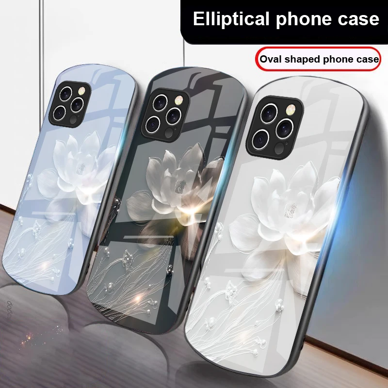 

Misty and gentle flowers For iPhone 16 15 14 13 Plus 12 mini 11 Pro Max XR Xs Max X 7 8 6S 2022 20 Elliptical glass phone case