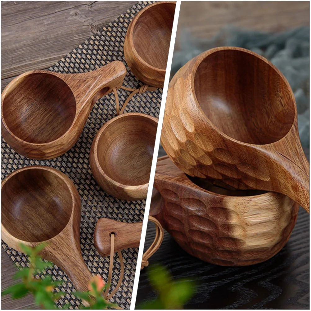 

Wooden Water Mug Small Milk Cup Handmade Natural Portable Drinking Cup for Coffee Tea Suitable for Home Hotel Restaurant