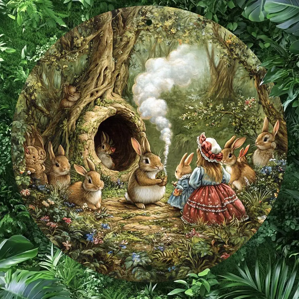 Vintage Osterhase Metallschild Personalisierte Wanddekoration Retro Büro Zuhause