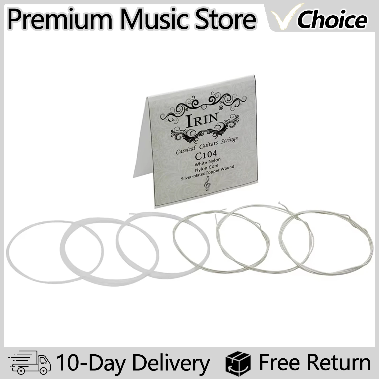 Irin 6 pçs/set cordas de guitarra profissional instrumento musical acessórios para guitarra clássica acústica peças reposição náilon