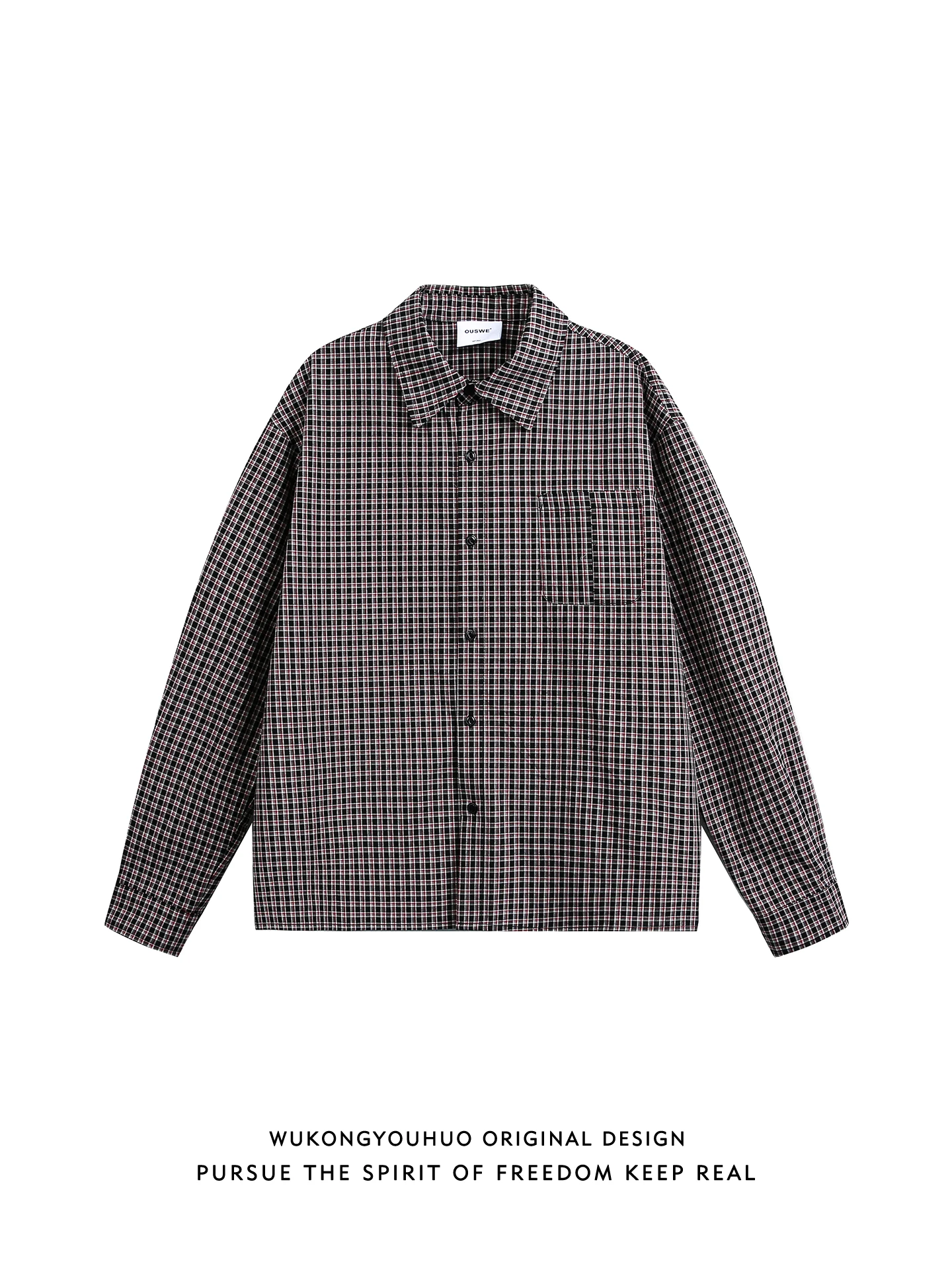 

Весенняя винтажная клетчатая одежда Cleanfit Long Sve irt ex, повседневная одежда для пар, молодежная хлопковая одежда, свободная посадка с принтом