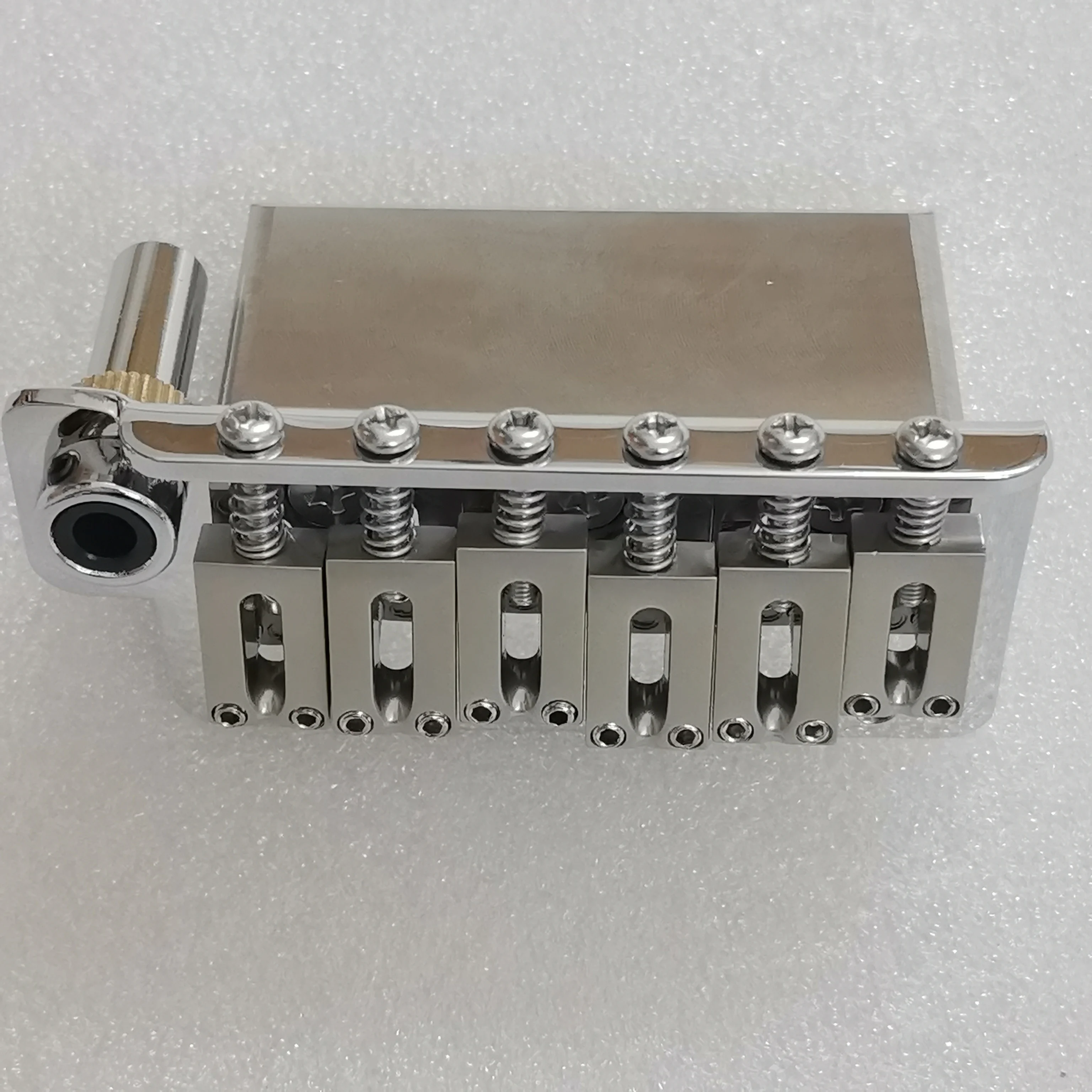 Stainless Steel Block Zinc Alloy Saddles 6-Point Bridge Tremolo 52.5mm Guitar Bridge Chrome